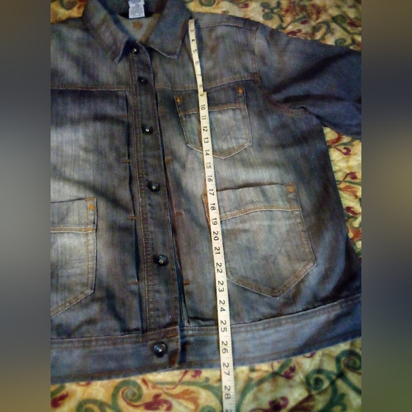 Rocawear Stone Washed Denim Jacket Coat Men's Size 44 Gray - Picture 14 of 16